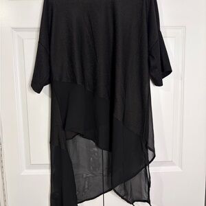 Sparkly Mesh Asymmetrical Flowy Top Whimsigoth Fairy Festival Witchy Womens L/XL